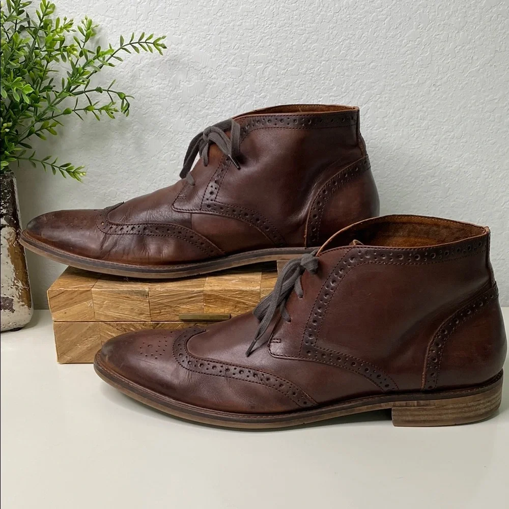 Blake McKay REID Brown Leather Brogue‎ Wingtip Chukka Boots Size 13